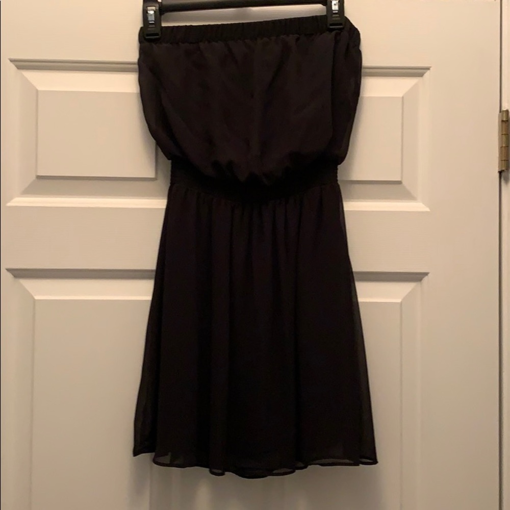 Black halter cocktail dress